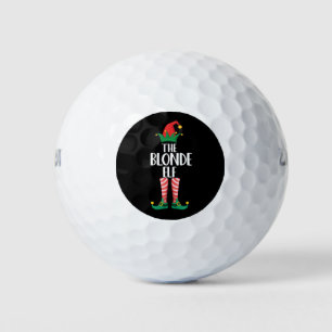 Blondine Elf Bijpassende Familie Kerstmis Partij E Golfballen