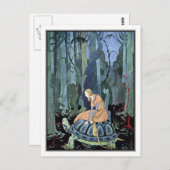 Blondine en de schildpad van Virginia Sterrett Briefkaart (Voorkant / Achterkant)
