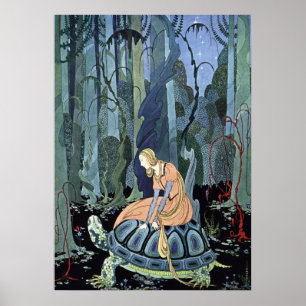 Blondine en de schildpad van Virginia Sterrett Poster