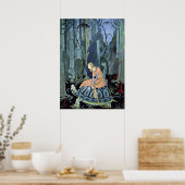 Blondine en de schildpad van Virginia Sterrett Poster (Keuken)