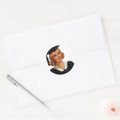  Blondine Opgeleide Dame Ronde Sticker (Envelop)