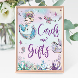 Blondine Zeemeermin Verjaardag Baby shower Kaarten Poster