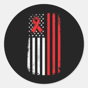 Blood Cancer Awareness Amerikaanse vlag Ronde Sticker