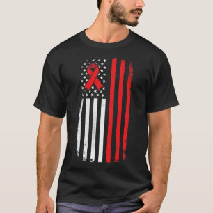 Blood Cancer Awareness Amerikaanse vlag T-shirt