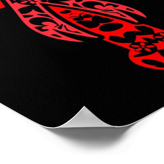 Blood Cancer Awareness Cross God Red Ribbon Faith  Poster (Hoek)