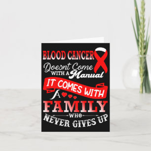Blood Cancer Awareness Red Ribbon Family Support Kaart