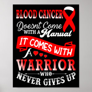 Blood Cancer Awareness Red Ribbon Warrior Onderste Poster