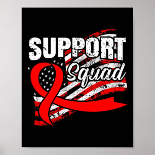 Blood Cancer Support Squad USA Flag Awareness Ribb Poster