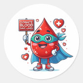 Blood donation ronde sticker (Voorkant)