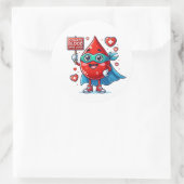 Blood donation ronde sticker (Tas)