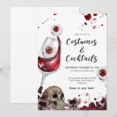 Blood Eyeball Skull Halloween Party Invitation (Devant / Derrière)