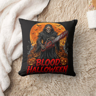 Blood Halloween Grim Reaper Chainsaw Pumpkin Hoodi Kussen