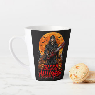 Blood Halloween Grim Reaper Chainsaw Pumpkin Hoodi Latte Mok