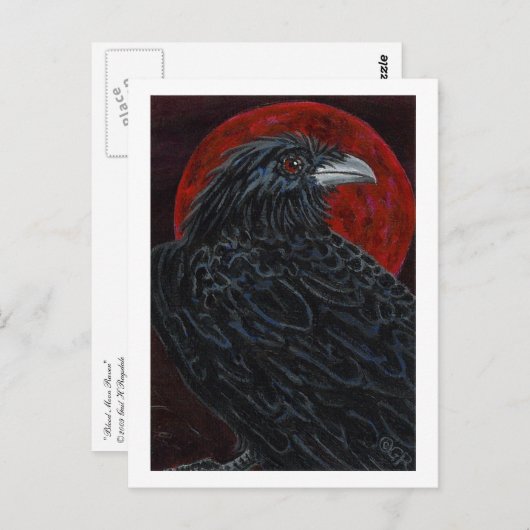Blood Moon Raven Briefkaart (Voorkant / Achterkant)