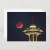 Blood Moon | Seattle Space Needle Briefkaart (Voorkant / Achterkant)