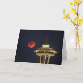 Blood Moon | Seattle Space Needle Kaart (Gele Bloem)
