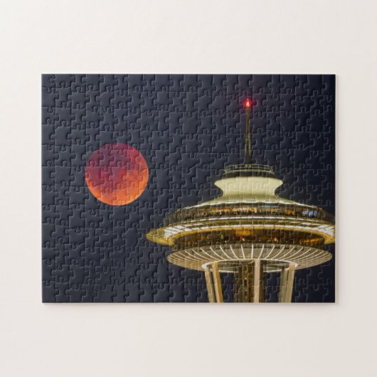 Blood Moon Seattle Space Needle Legpuzzel (Horizontaal)