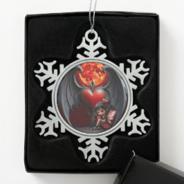 Blood Moon Valentine Fairy Tin Sneeuwvlok Ornament