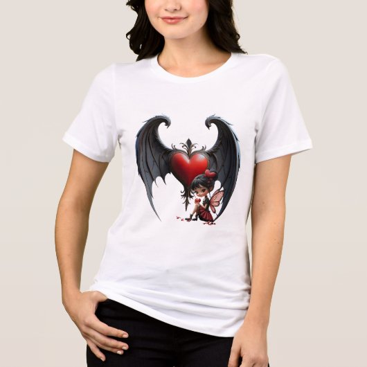 Blood Moon Valentine Fairy Tri-Blend Shirt (Voorkant)