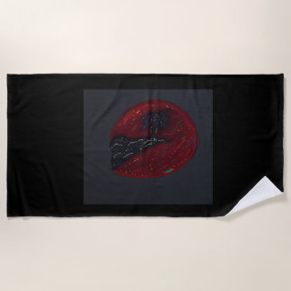 Blood Moonlit Night Beach Towel Strandlaken