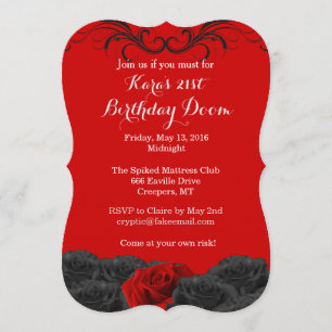 Blood Red 21st Birthday Doom Invitation