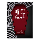 Blood Red Coffin Spiderweb Gothic Wedding Kaart (Voorkant)