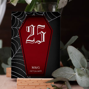 Blood Red Coffin Spiderweb Gothic Wedding Kaart