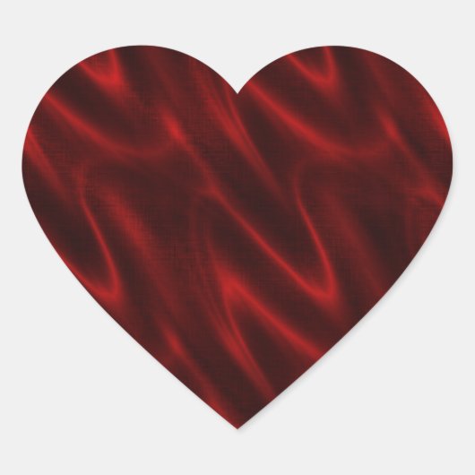 Blood Red Silk Patterned Heart Sticker Sheet (Voorkant)