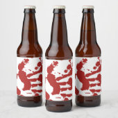 Blood Spatter Bloody Hand Print Halloween Bier Etiket (Flessen)