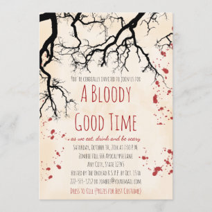 Blood Splatter Creepy Halloween Uitnodiging