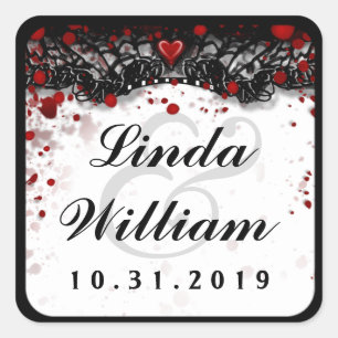 Blood Splatter Love Halloween Mariage Étiquette Ca