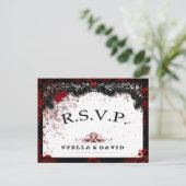 Blood Splattered Halloween Matching RSVP Briefkaar Uitnodiging Briefkaart (Staand voorkant)
