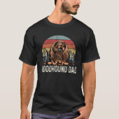 Bloodhond Pap Retro Sunset Vaderdag T-shirt (Voorkant)