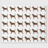 Bloodhound Basic Breed Illustratie Silhouette Cadeaupapier (Vlak)