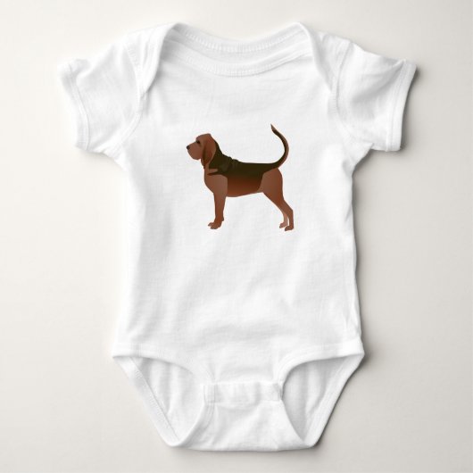 Bloodhound Basic Breed Illustratie Silhouette Romper (Voorkant)