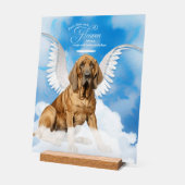 Bloodhound Chien Angel avec le nom Pet Memorial (Angle)