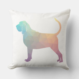 Bloodhound Colorful Geo Pattern Silhouette Pastel Kussen