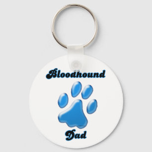 Bloodhound Dad Blue Pawprint Sleutelhanger