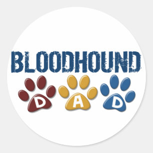 BLOODHOUND DAD Paw Print Ronde Sticker