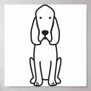 Bloodhound Dog Cartoon Poster