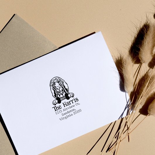 Bloodhound Dog, Custom Return Address Rubberstempel