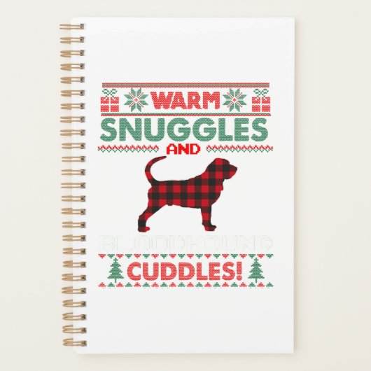 Bloodhound Dog Kerstmis Shirt Pajama Ugly Christm Planner (Voorkant)