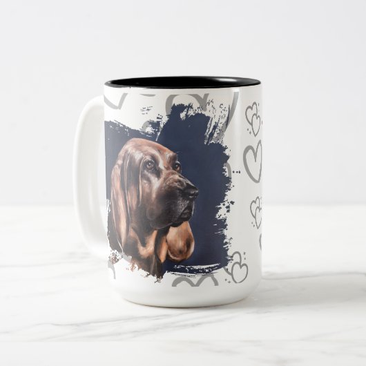 Bloodhound dog love mug  (Devant gauche)