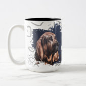 Bloodhound dog love mug  (Gauche)