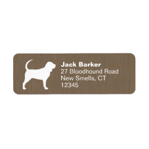 Bloodhound Dog Silhouette Return Address Labels