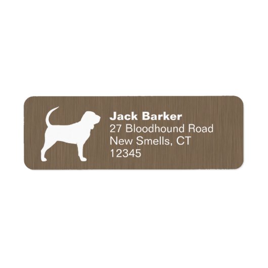 Bloodhound Dog Silhouette Return Address Labels (Voorkant)