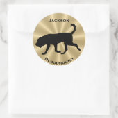 Bloodhound Dog Silhouette  tekst Ronde Sticker (Tas)
