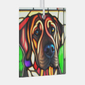 Bloodhound "Glas in lood" Glas Ornament (Voorkant Rechts)