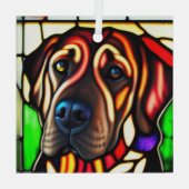 Bloodhound "Glas in lood" Glas Ornament (Achterkant)