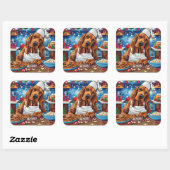 Bloodhound Holiday Baking: Feestelijke Kerst Vierkante Sticker (Vel)